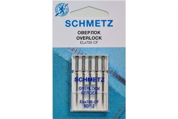 Иглы Schmetz для оверлока ELx705 CF №80, 5 шт в Коломне