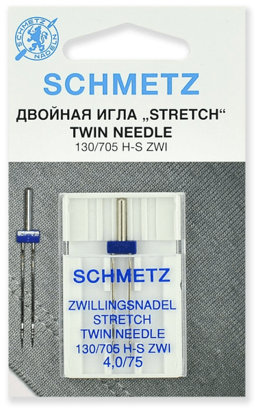 Иглы Schmetz стрейч двойные 130/705 H-S ZWI 4,0/75, 1 шт в Коломне